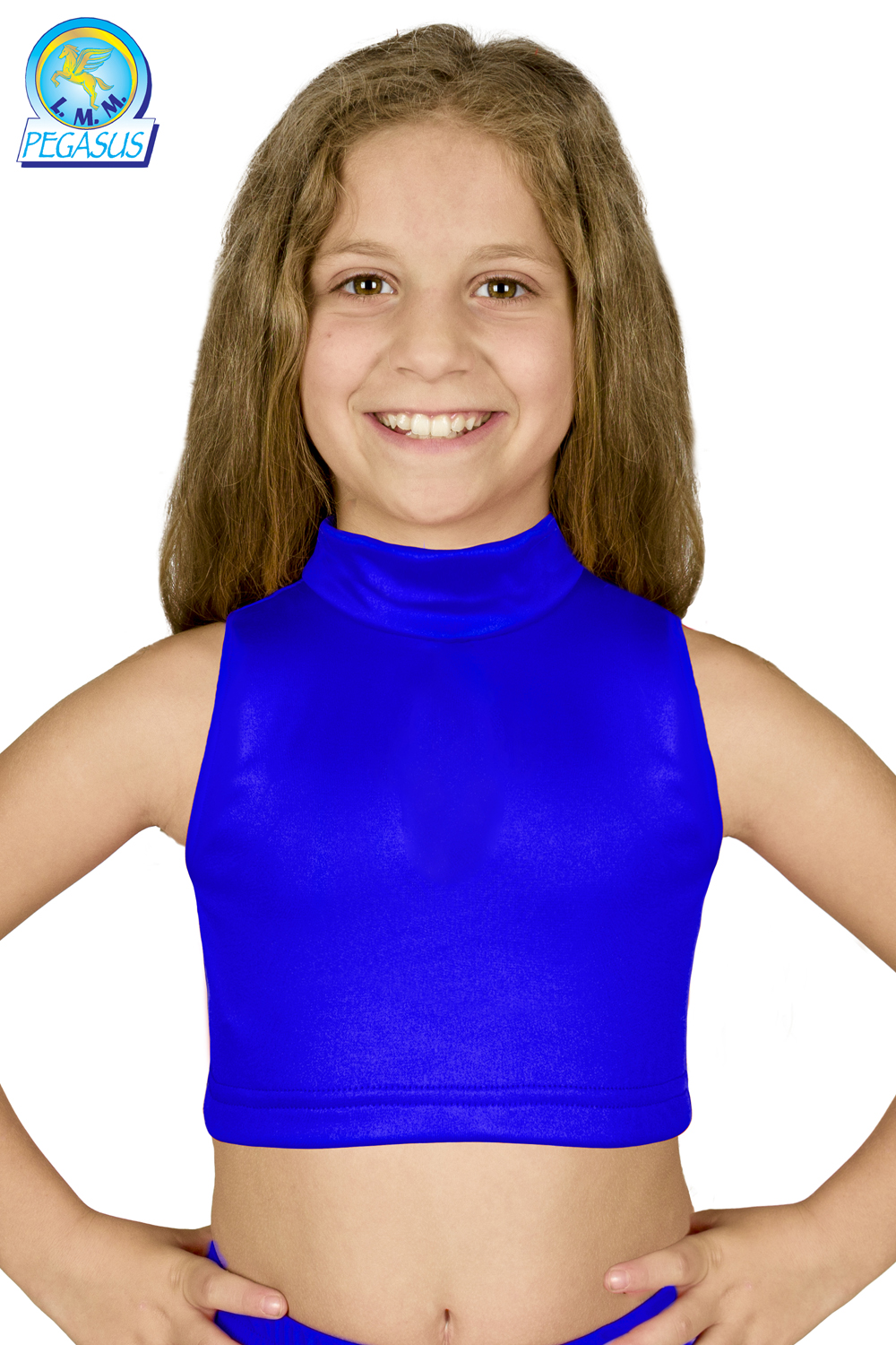 TOP LYCRA SCOLLO AMERICANO BLU DANZA BAMBINA
